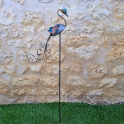 Decorative Peacock on Metal Stake