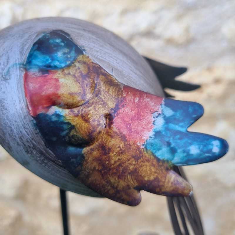 Decorative Peacock on Metal Stake