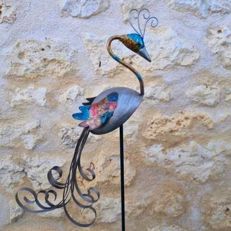 Decorative Peacock on Metal Stake