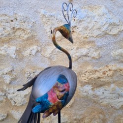 Decorative Peacock on Metal Stake