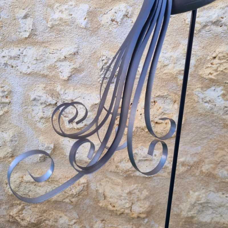 Decorative Peacock on Metal Stake