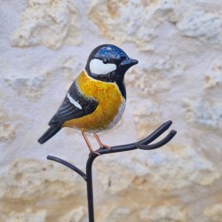 Decorative Yellow Garden Bird on Stake