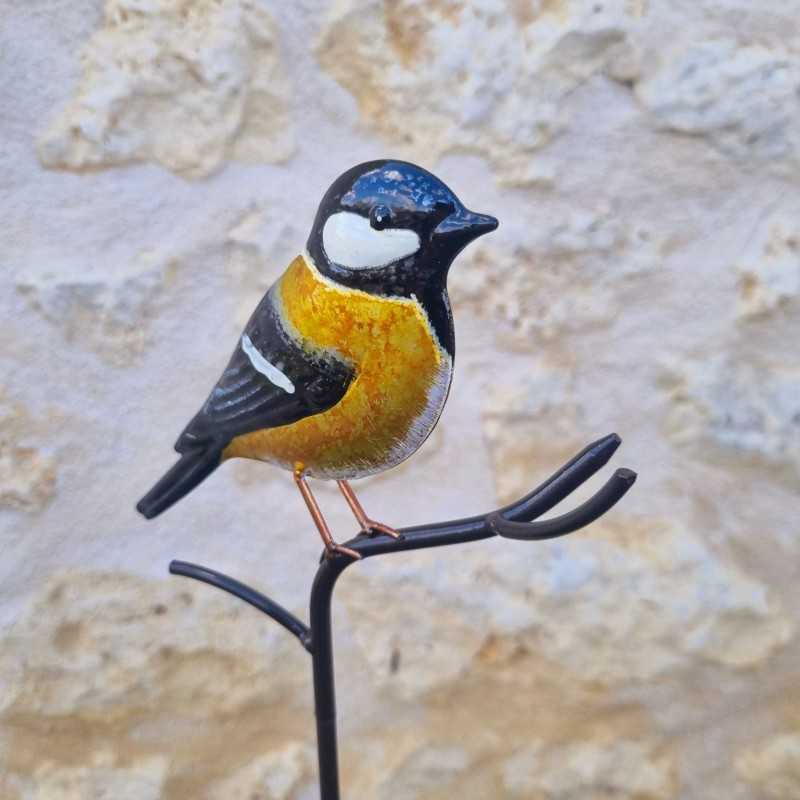 Decorative Yellow Garden Bird on Stake