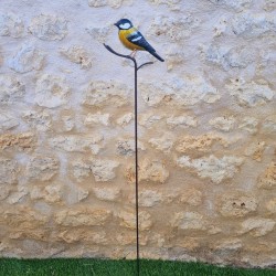Decorative Yellow Garden Bird on Stake
