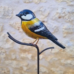 Decorative Yellow Garden Bird on Stake