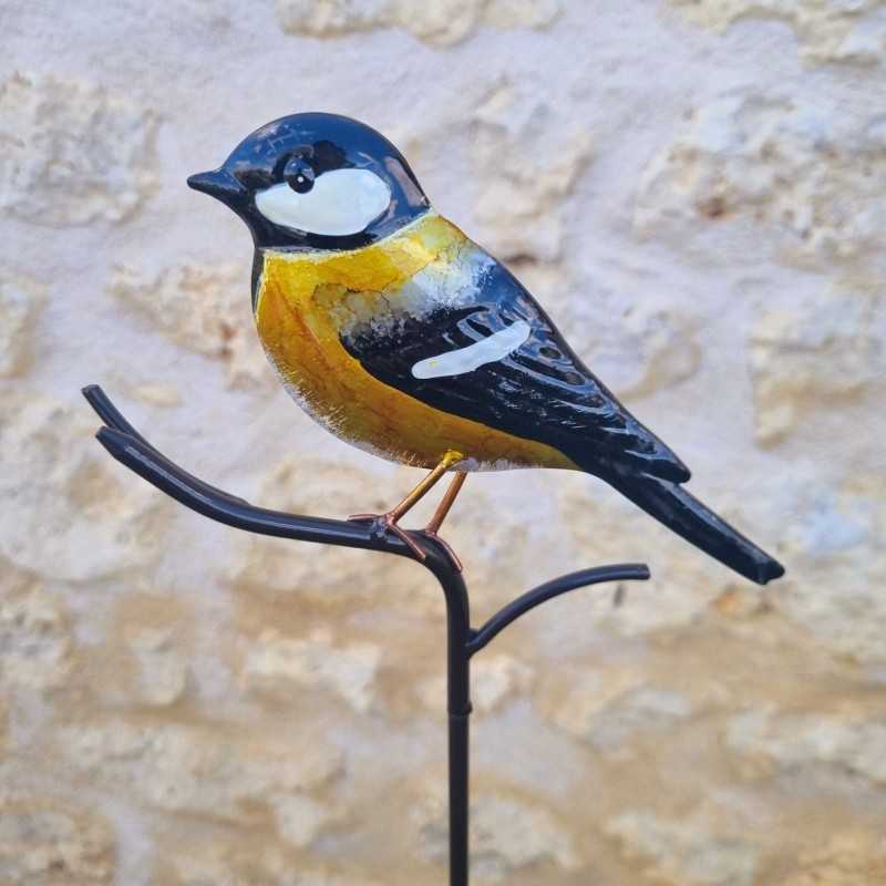 Decorative Yellow Garden Bird on Stake