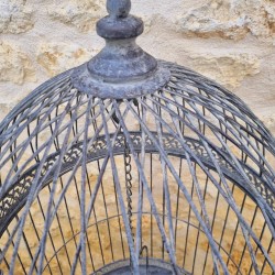 Aviary Cage in Antique-Style Grey Metal