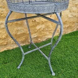 Aviary Cage in Antique-Style Grey Metal