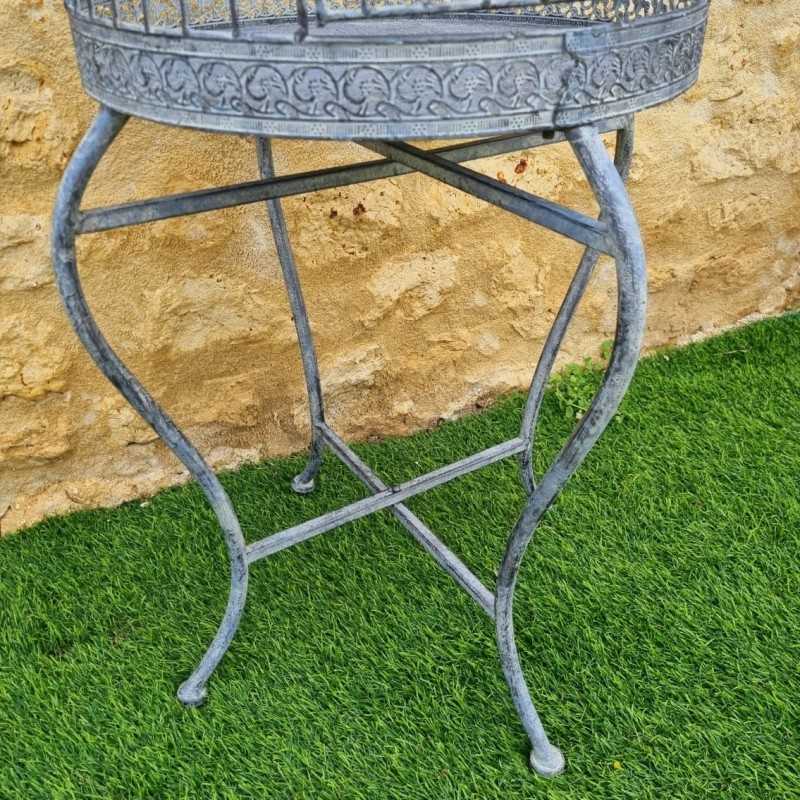 Aviary Cage in Antique-Style Grey Metal