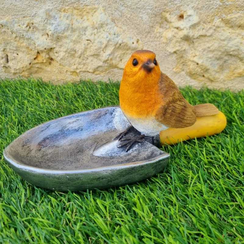 Resin Bird Feeder and Waterer Shaped Like a Garden Trowel