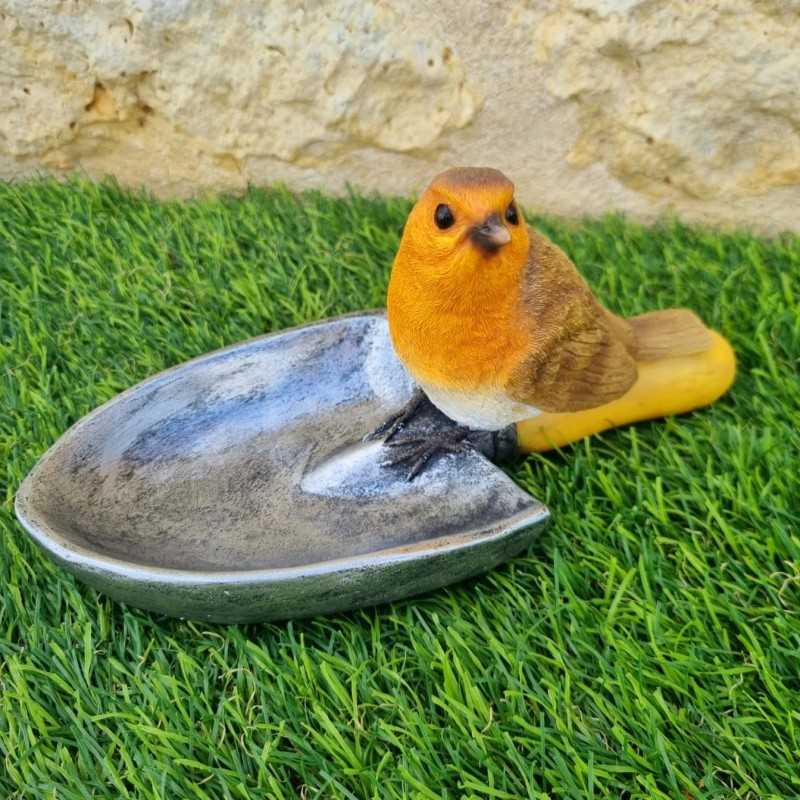 Resin Bird Feeder and Waterer Shaped Like a Garden Trowel