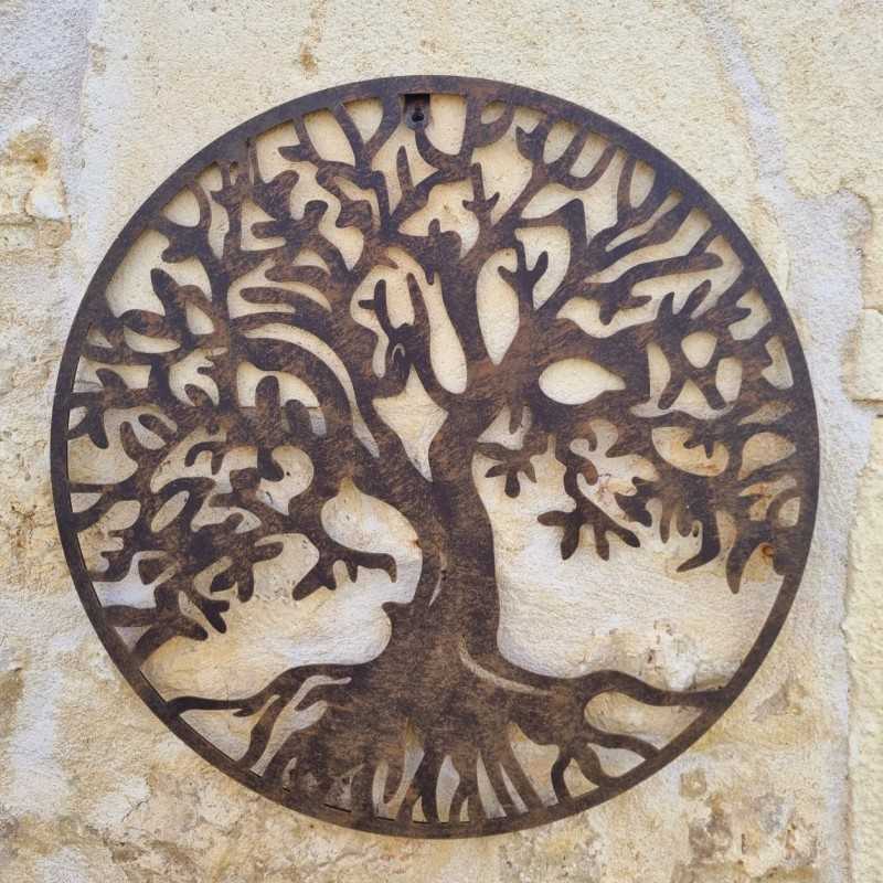 Patinated Rust Brown Tree of Life
