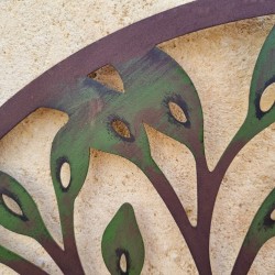 Tree of Life with Brown and Green Leaves and Heart