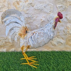 Couple Coq et Poule en Fer | Décoration de Jardin Rustique et Authentique