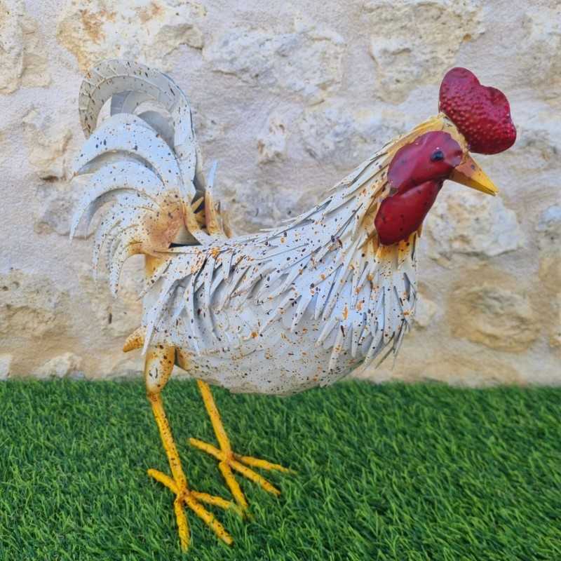 Couple Coq et Poule en Fer | Décoration de Jardin Rustique et Authentique