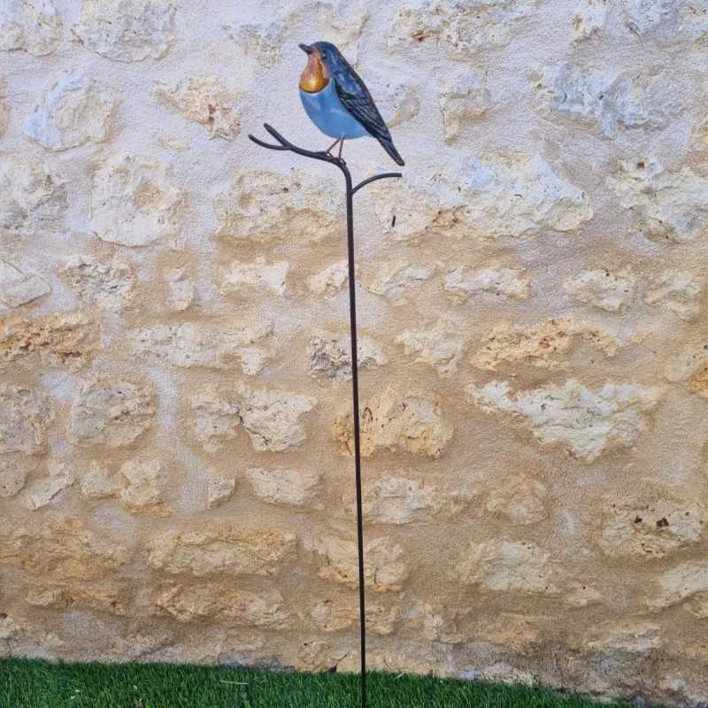 Decorative Bird on Orange Stake