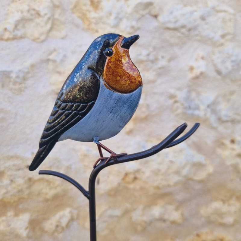 Decorative Bird on Orange Stake