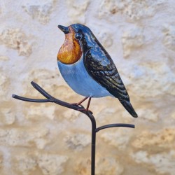 Decorative Bird on Orange Stake