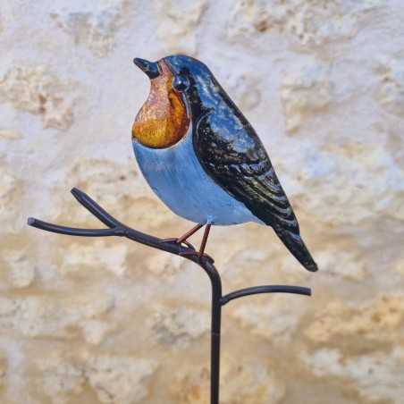 Decorative Bird on Orange Stake