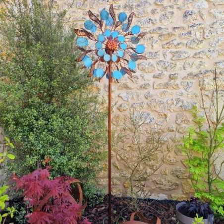 Decorative Garden Wind Spinner, Louvière Model Garden Weather Vane Stake