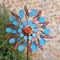 Decorative Garden Wind Spinner, Louvière Model Garden Weather Vane Stake