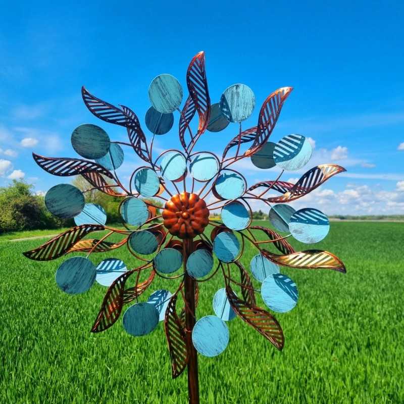 Decorative Garden Wind Spinner, Louvière Model Garden Weather Vane Stake