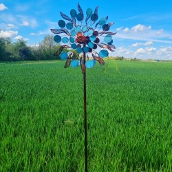 Decorative Garden Wind Spinner, Louvière Model Garden Weather Vane Stake