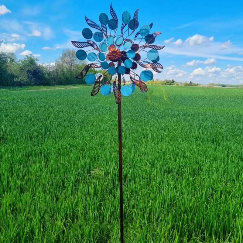 Decorative Garden Wind Spinner, Louvière Model Garden Weather Vane Stake