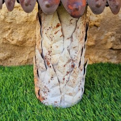 Beige, brown, and rust-colored iron mushrooms