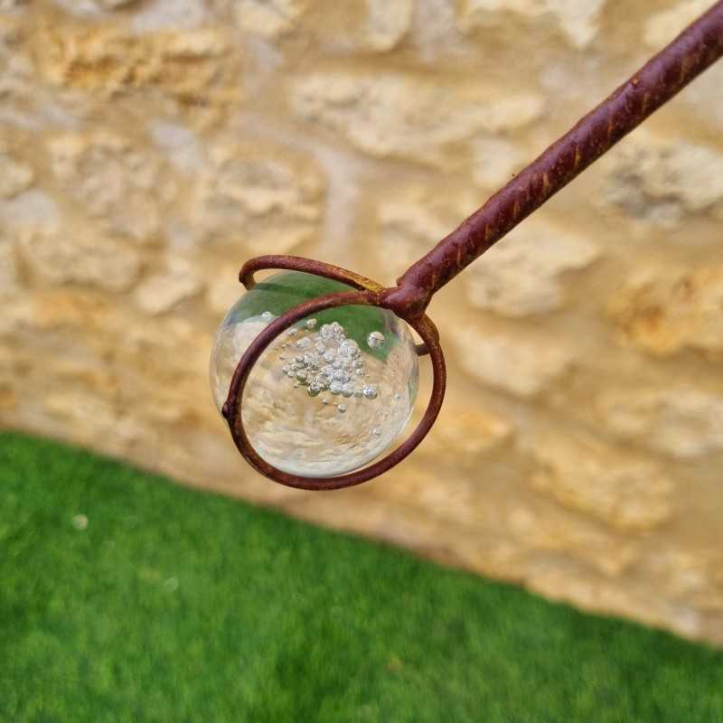 Garden mobile on stake 3 birds 126x71 cm metal view of the counterweight