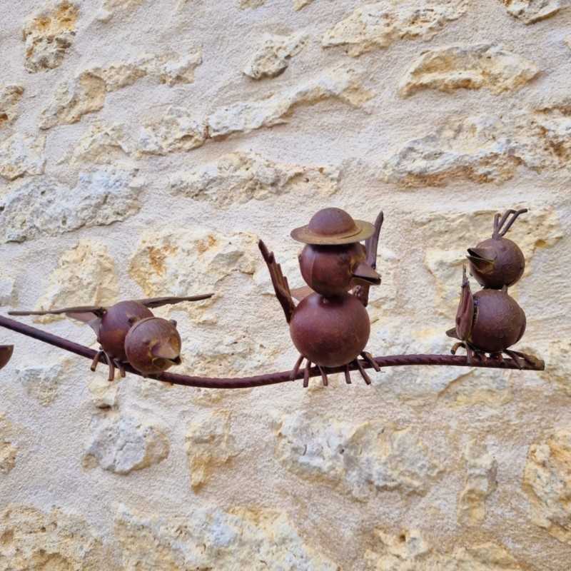Garden Mobile on Stake with 3 Birds 126x71 cm Metal