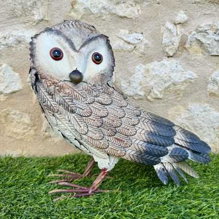 Statue sculpture chouette en métal 31x18x32cm 59,90 € LEZARD DU JARDIN