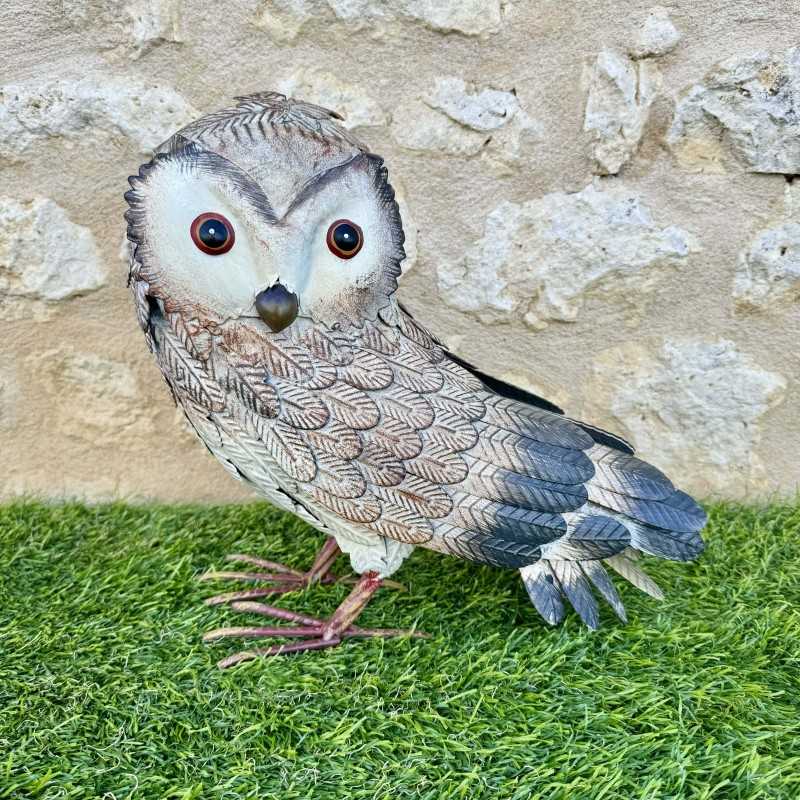 Statue sculpture chouette en métal 31x18x32cm 59,90 € LEZARD DU JARDIN