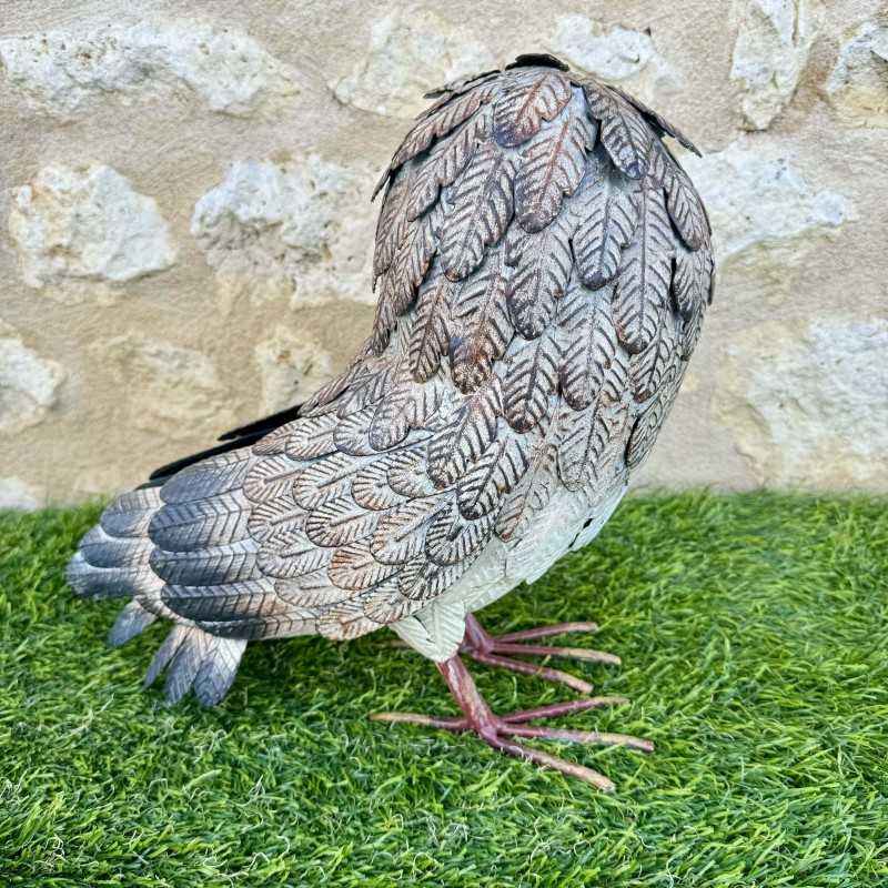 Statue sculpture chouette en métal 31x18x32cm 59,90 € LEZARD DU JARDIN