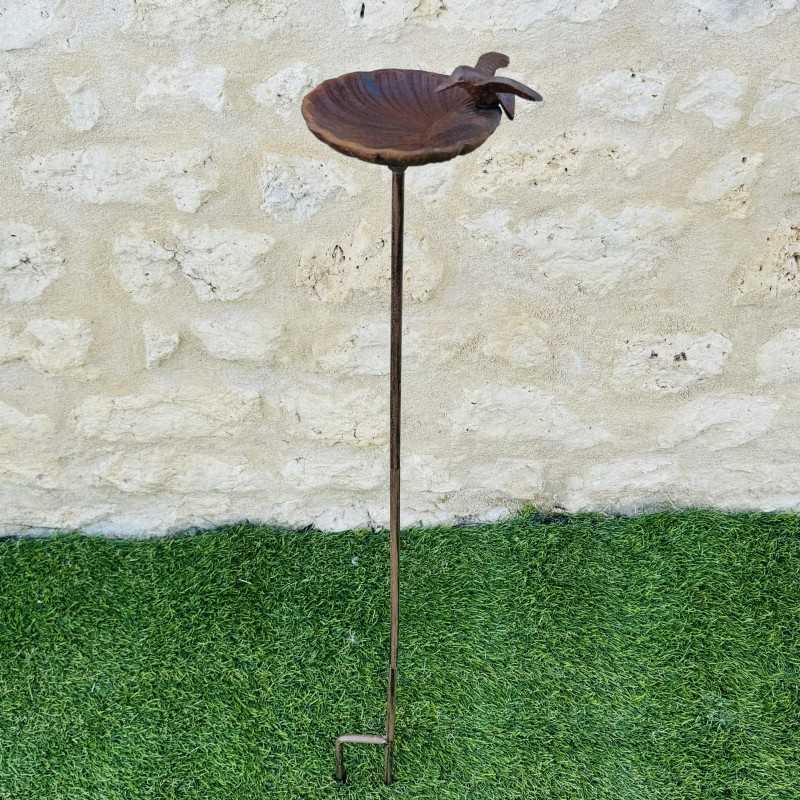 Bain d'oiseau sur pic couleur rouille 100x16.5 19,90 € LEZARD DU JARDIN