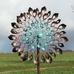 Decorative garden wind spinner in iron 213x60x27 Model Budos windmill metal garden sculpture