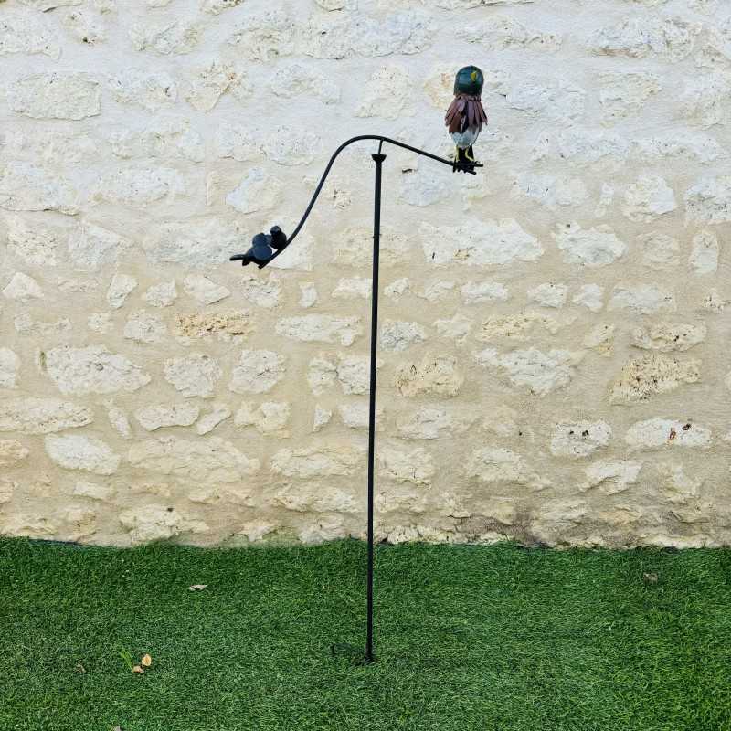 garden mobile bird viewed from behind