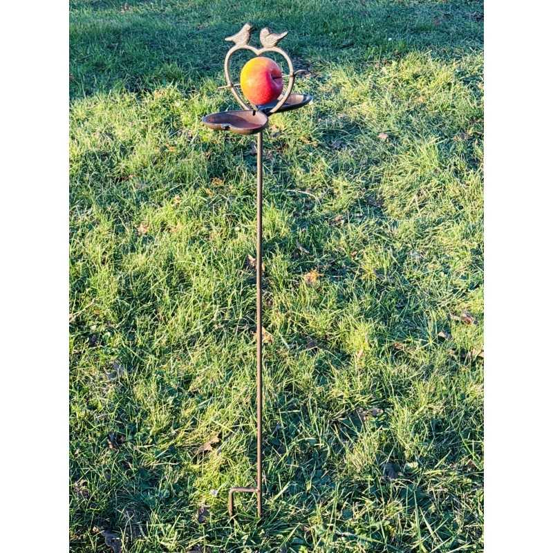 Full view of a practical and decorative bird feeder, perfect for feeding garden birds