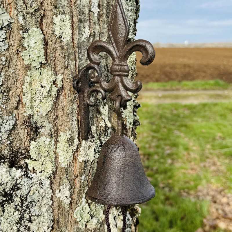 Wall-mounted bell with fleur-de-lis | Outdoor decoration -LDJ