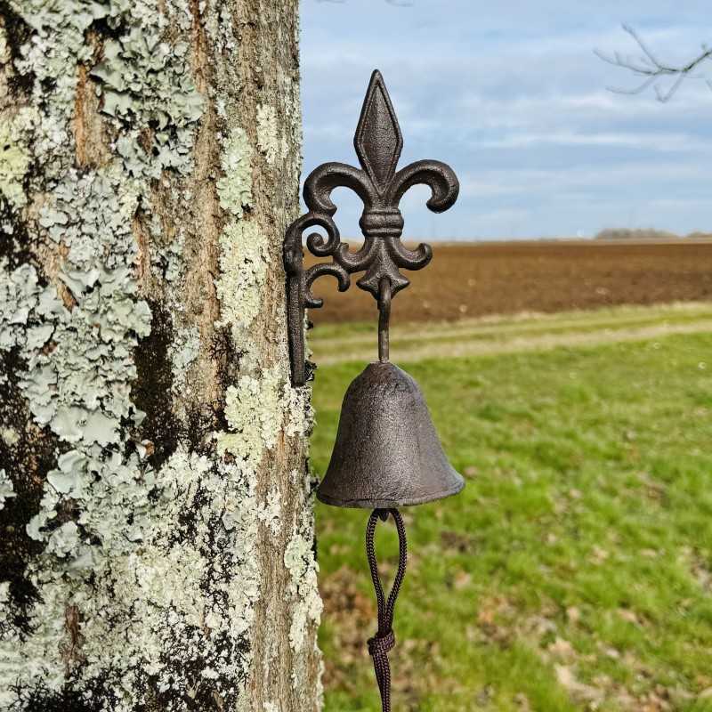 Wall-mounted bell with fleur-de-lis | Outdoor decoration -LDJ