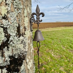 Wall-mounted bell with fleur-de-lis | Outdoor decoration -LDJ