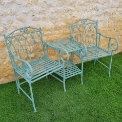 Banc de jardin en fer tablette Longueur 153 cm vue de coté