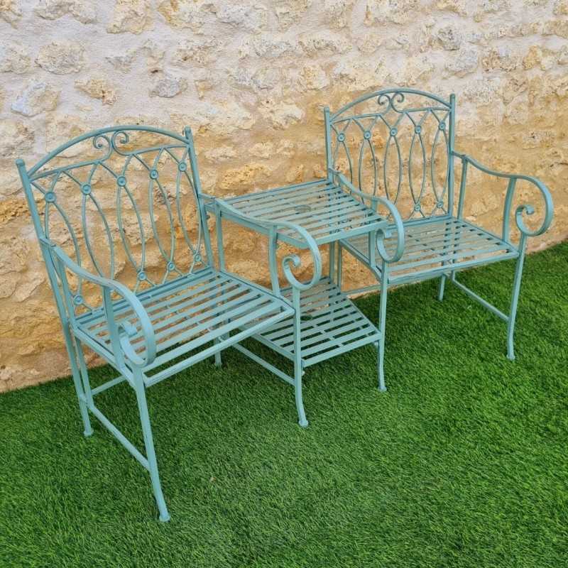 Banc de jardin en fer tablette Longueur 153 cm vue de coté