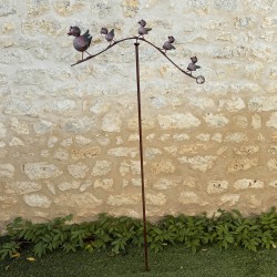 Patinated Metal Bird Garden Mobile – Full View