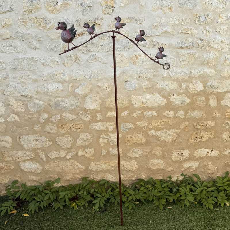 Patinated Metal Bird Garden Mobile – Full View