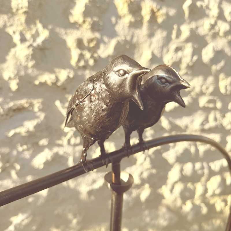 Mobile de jardin inox “Hirondelles en vol” – Sculpture poétique et équilibrée – Lézard du Jardin