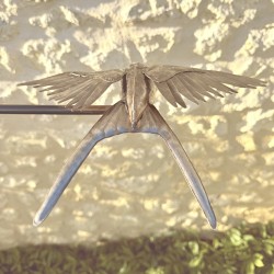Mobile de jardin inox “Hirondelles en vol” – Sculpture poétique et équilibrée – Lézard du Jardin