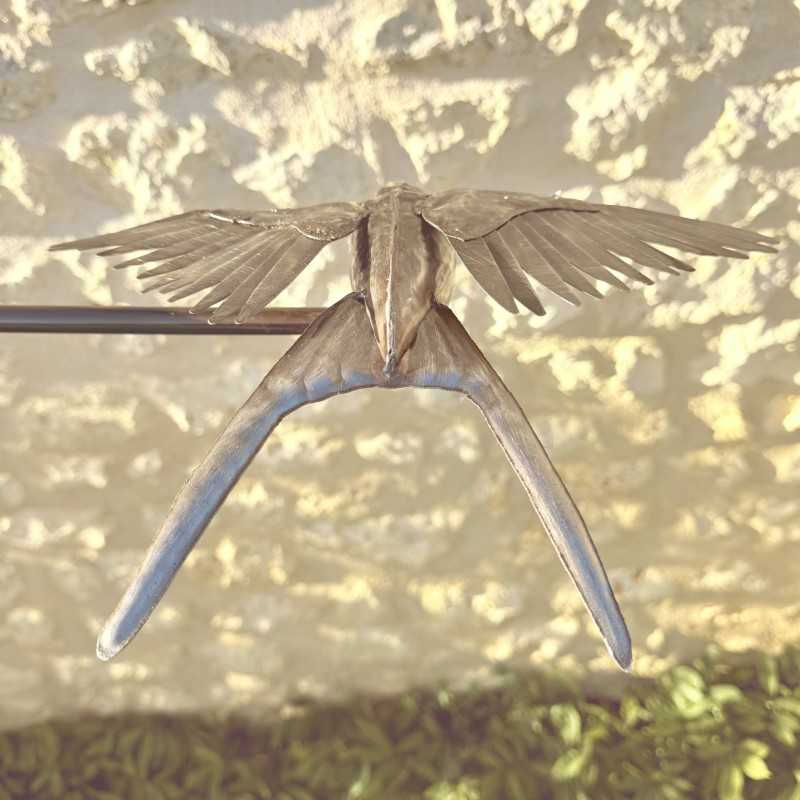 Mobile de jardin inox “Hirondelles en vol” – Sculpture poétique et équilibrée – Lézard du Jardin