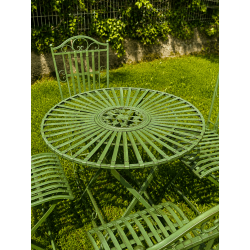 4-seat English green metal garden furniture set