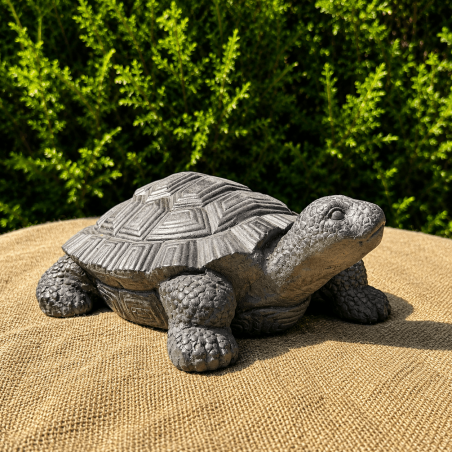 Tortue de jardin en résine effet pierre